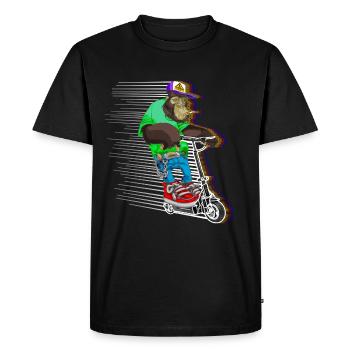 Escooter Elektroroller E-Roller cooler Affe - Männer Premium Bio T-Shirt - Schwarz - Vorne - Nico (187cm)