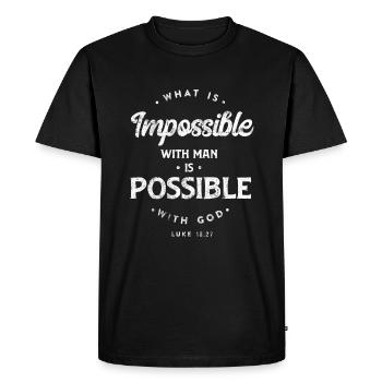 Rien n'est impossible Dieu Jésus verset de la Bible - T-shirt Premium bio Homme - noir - Devant - Nico (187cm)