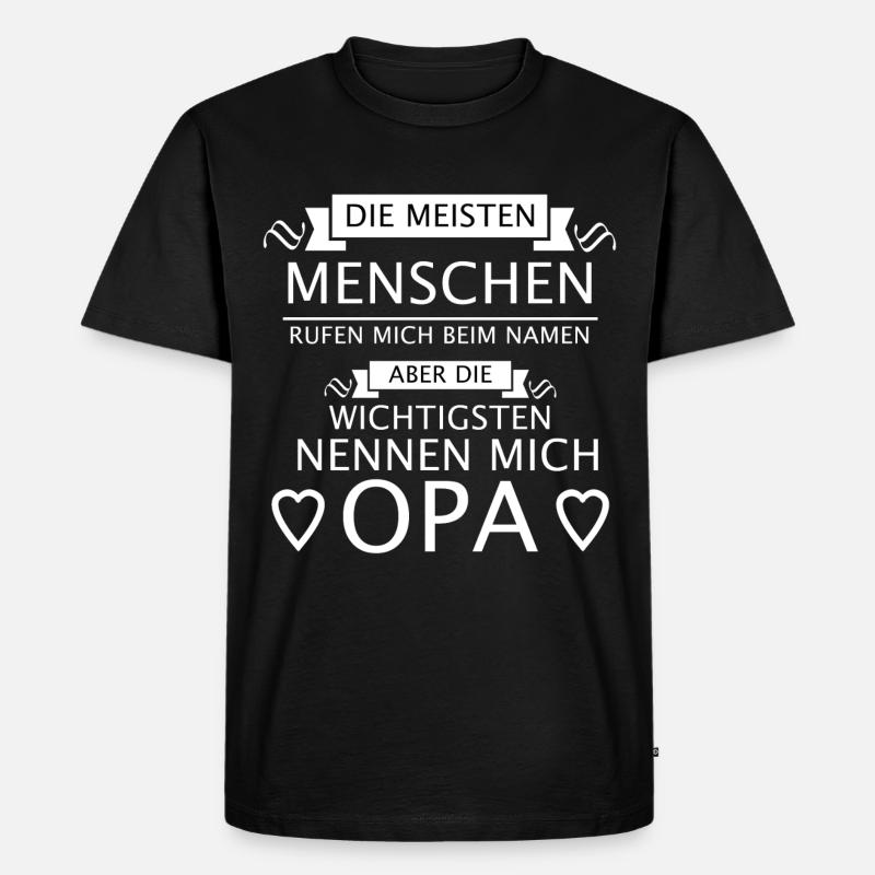 opa - Männer Premium Bio T-Shirt - Schwarz