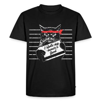 Chat cadeau animal - T-shirt Premium bio Homme - noir - Devant - Nico (187cm)