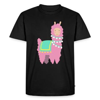 Lama alpaga cadeau drôles d'animaux zoo humour comique - T-shirt Premium bio Homme - noir - Devant - Nico (187cm)