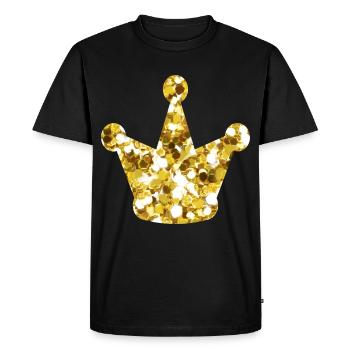King Crown Gold - Men's Premium Organic T-Shirt - black - Front - Nico (187cm)
