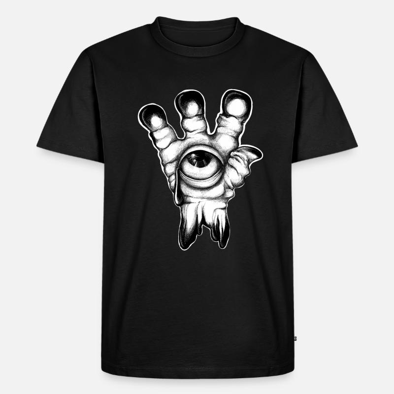 Alien Hand - Männer Premium Bio T-Shirt - Schwarz