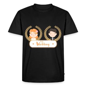 Cadeau de mariage couple marié mariée mariage - T-shirt Premium bio Homme - noir - Devant - Nico (187cm)