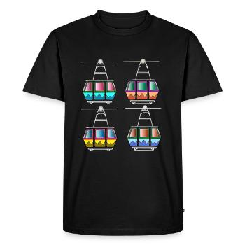 Cable car gondola cable car Seillieft Bergbahnen - Men's Premium Organic T-Shirt - black - Front - Nico (187cm)