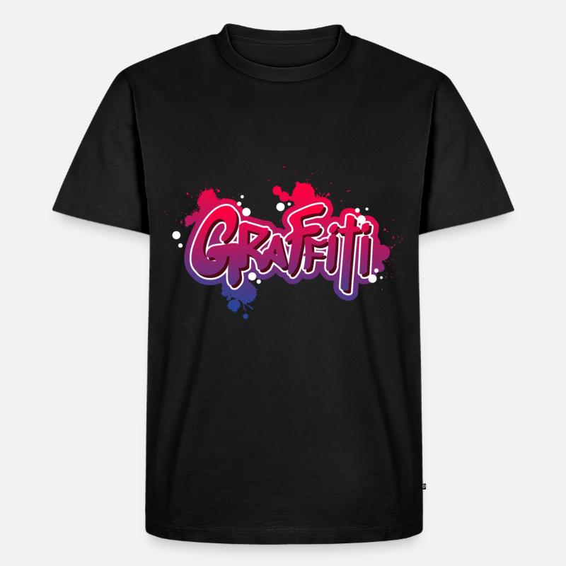 Graffiti - Männer Premium Bio T-Shirt - Schwarz