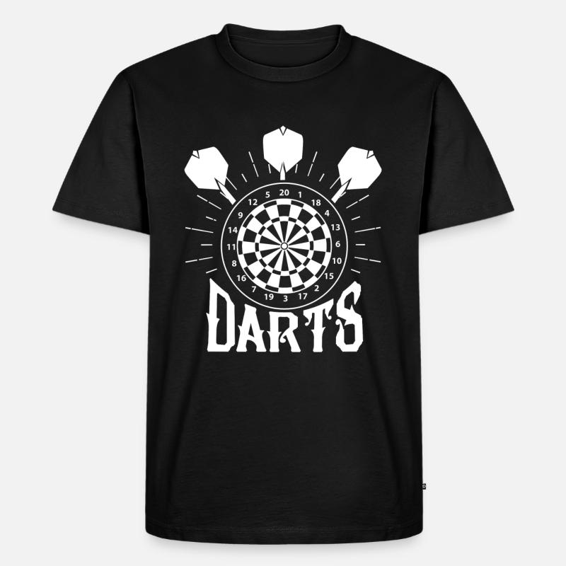 Darts - Männer Premium Bio T-Shirt - Schwarz