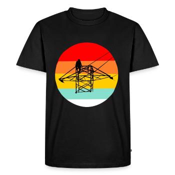 Electrician power pole gift electrical outlet - Men's Premium Organic T-Shirt - black - Front - Nico (187cm)