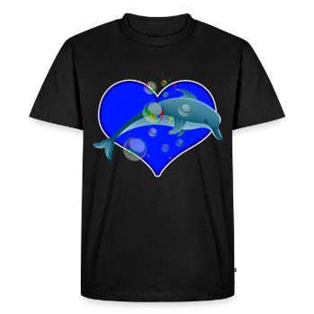 Dolphin dolphin mammal ocean sea shirt gift - Men's Premium Organic T-Shirt - black - Front - Nico (187cm)