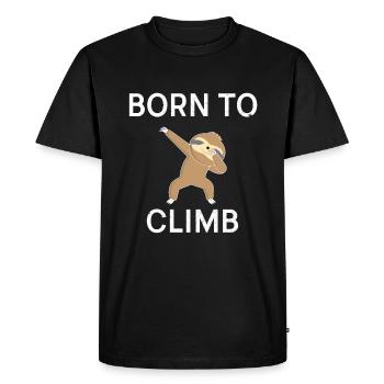 Chemise d'escalade née pour grimper - T-shirt Premium bio Homme - noir - Devant - Nico (187cm)