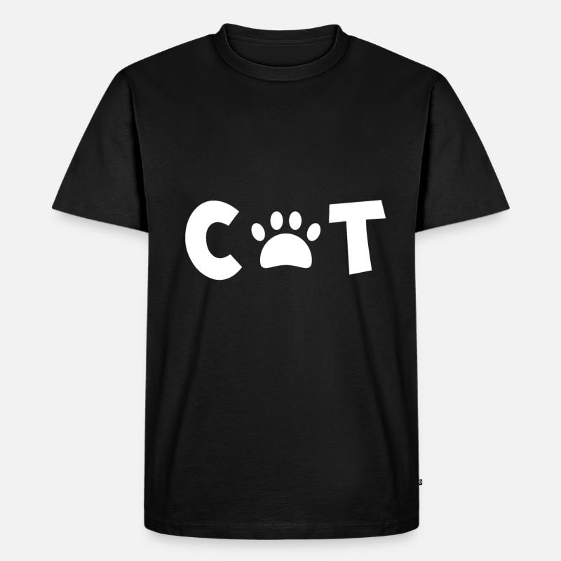 cat - Katze - Männer Premium Bio T-Shirt - Schwarz