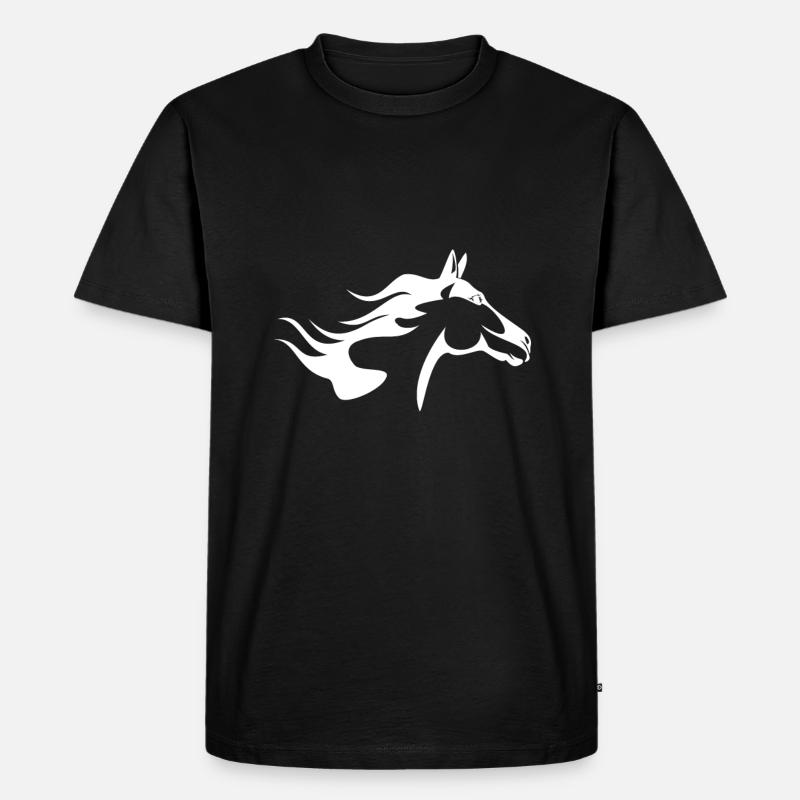 Pferdekopf - Männer Premium Bio T-Shirt - Schwarz