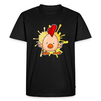 Chick Rooster Hen - Sweet Cute Gift - Men's Premium Organic T-Shirt - black - Front - Nico (187cm)