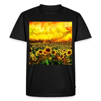 abstract sunflowers wsstd - Men's Premium Organic T-Shirt - black - Front - Nico (187cm)