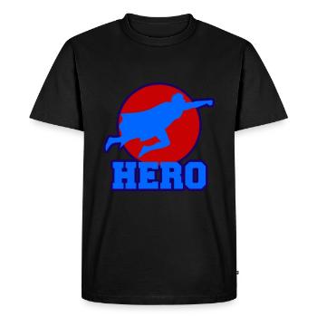 Hero - Men's Premium Organic T-Shirt - black - Front - Nico (187cm)