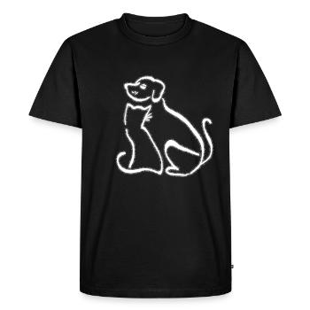 L'amour des chiens et des chats - T-shirt Premium bio Homme - noir - Devant - Nico (187cm)
