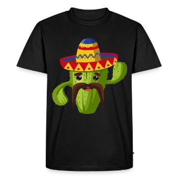 Cactus cactus Mexicain - T-shirt Premium bio Homme - noir - Devant - Nico (187cm)