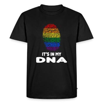 LGBT Gay Lesbians DNA Fingerprint Gift - Men's Premium Organic T-Shirt - black - Front - Nico (187cm)