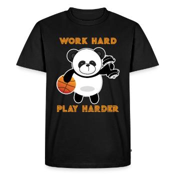 Thé dur de panda de basket-ball. - T-shirt Premium bio Homme - noir - Devant - Nico (187cm)