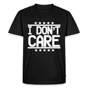 Je m'en fiche vraiment! - T-shirt Premium bio Homme - noir - Devant - Nico (187cm)