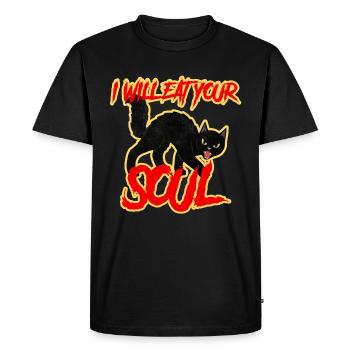 Chat chat domestique chaton velours patte kitty kitty - T-shirt Premium bio Homme - noir - Devant - Nico (187cm)
