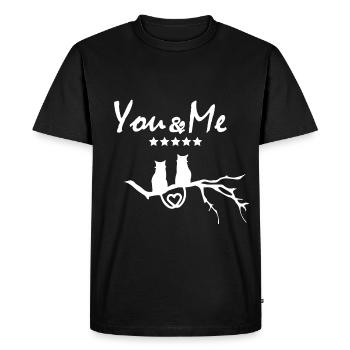 Toi et moi Cadeau romantique - T-shirt Premium bio Homme - noir - Devant - Nico (187cm)