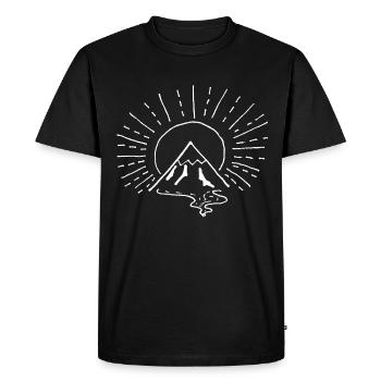 Mountain Sun Gift Fineliner Ink Inktober Campi - Men's Premium Organic T-Shirt - black - Front - Nico (187cm)