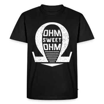 Electrician Electronics Technician Electronics · Ohm Sweet Ohm - Men's Premium Organic T-Shirt - black - Front - Nico (187cm)