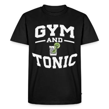 Gym & Tonic - Men's Premium Organic T-Shirt - black - Front - Nico (187cm)