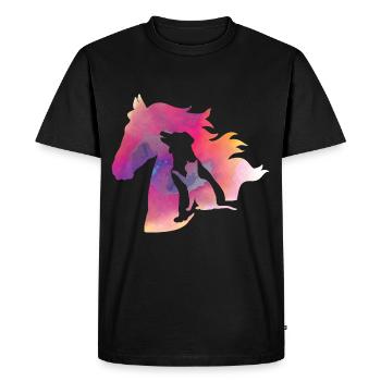 Tee shirt Animaux de compagnie chien chat cheval coloré - T-shirt Premium bio Homme - noir - Devant - Nico (187cm)