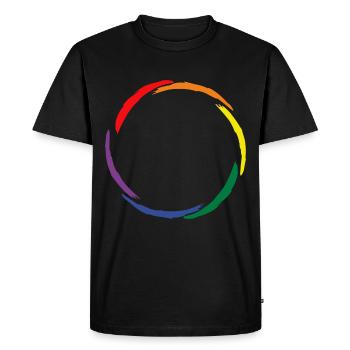 Cercle symbole homosexualité LGBT - T-shirt Premium bio Homme - noir - Devant - Nico (187cm)