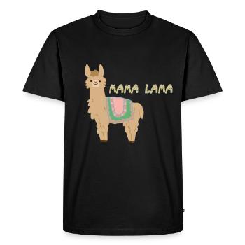 Maman lama - T-shirt Premium bio Homme - noir - Devant - Nico (187cm)