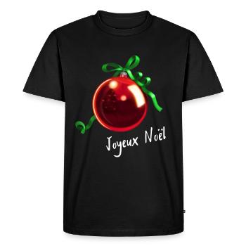 Christmas tree Joyeux Noël - Men's Premium Organic T-Shirt - black - Front - Nico (187cm)