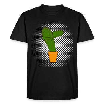 Cactus dabbing - Men's Premium Organic T-Shirt - black - Front - Nico (187cm)