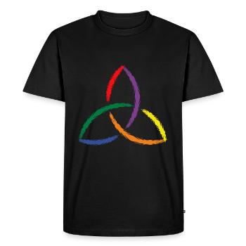 Symbole celtique Triquetra Arc-en-ciel - T-shirt Premium bio Homme - noir - Devant - Nico (187cm)