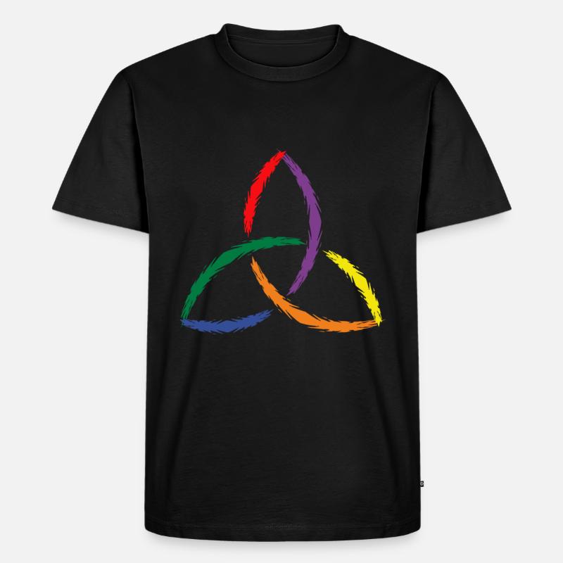 Keltisches Symbol Triquetra Regenbogen - Männer Premium Bio T-Shirt - Schwarz