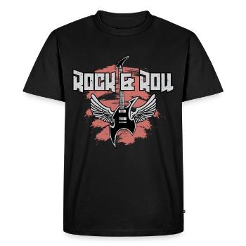 Rock And Roll Guitar - Men's Premium Organic T-Shirt - black - Front - Nico (187cm)
