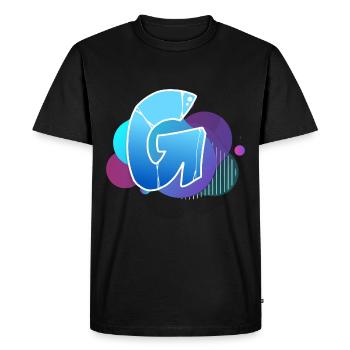 Lettre G - T-shirt Premium bio Homme - noir - Devant - Nico (187cm)