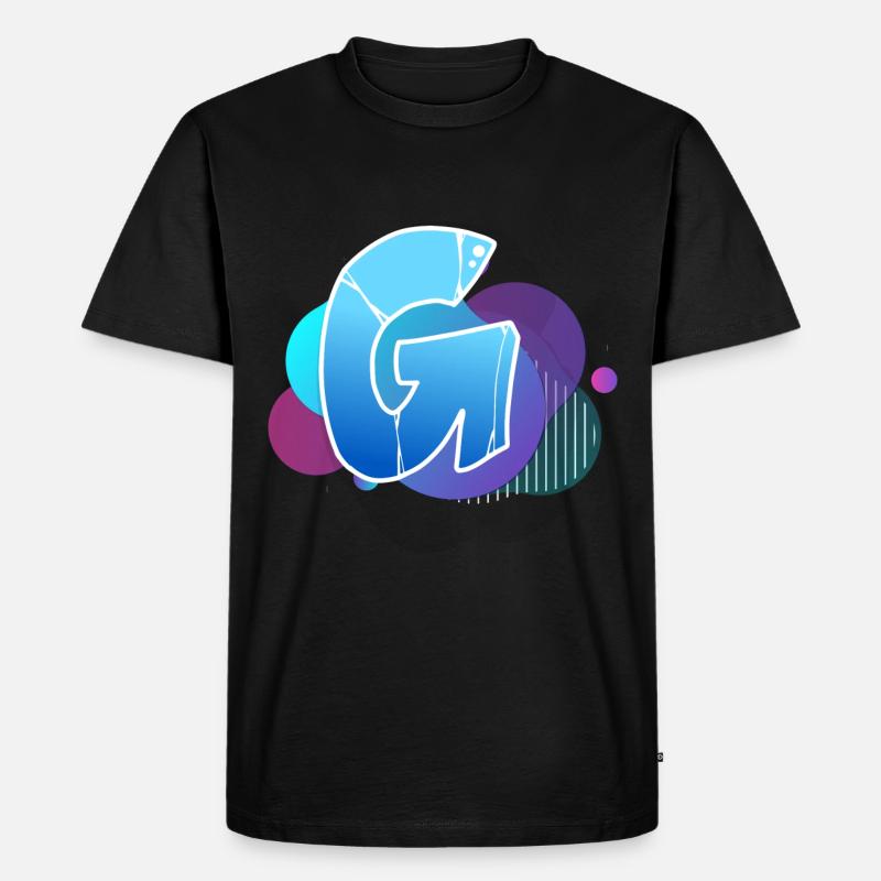 Buchstabe G - Männer Premium Bio T-Shirt - Schwarz