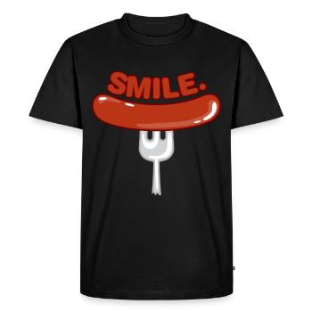 Happiness - Men's Premium Organic T-Shirt - black - Front - Nico (187cm)