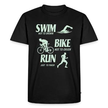 Triatlon Runner - Men's Premium Organic T-Shirt - black - Front - Nico (187cm)