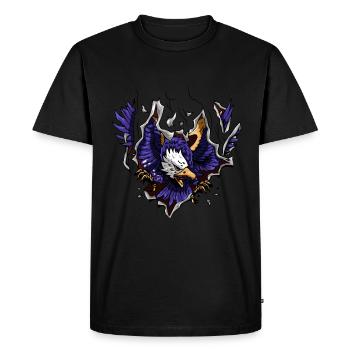 Eagle breaks out of product - Men's Premium Organic T-Shirt - black - Front - Nico (187cm)