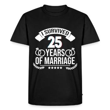 J’ai survécu 25 ans! Mariage argenté - T-shirt Premium bio Homme - noir - Devant - Nico (187cm)