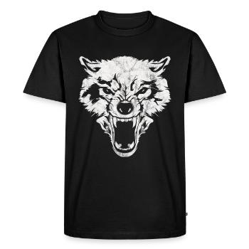Wolf - T-shirt Premium bio Homme - noir - Devant - Nico (187cm)