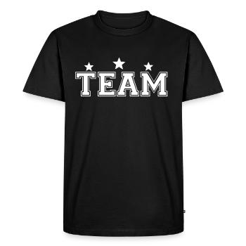 TEAM DESIGN - Men's Premium Organic T-Shirt - black - Front - Nico (187cm)