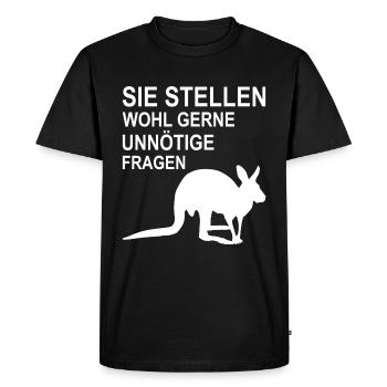 Vous Posez bien volontiers des questions non-intimes - T-shirt Premium bio Homme - noir - Devant - Nico (187cm)
