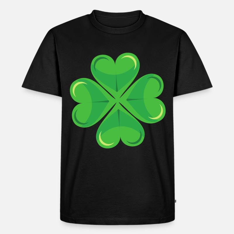Kleeblatt - Männer Premium Bio T-Shirt - Schwarz