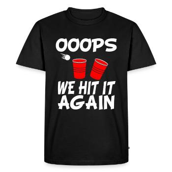 Oops We Hit It Again - Men's Premium Organic T-Shirt - black - Front - Nico (187cm)
