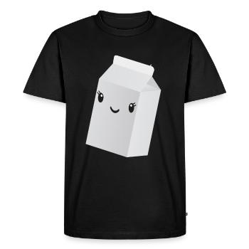 Milk Strong Bones Calcium Healthy Funny Shape - Men's Premium Organic T-Shirt - black - Front - Nico (187cm)