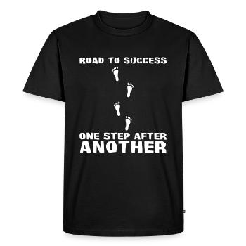 Route vers le succès - pas à pas - T-shirt Premium bio Homme - noir - Devant - Nico (187cm)